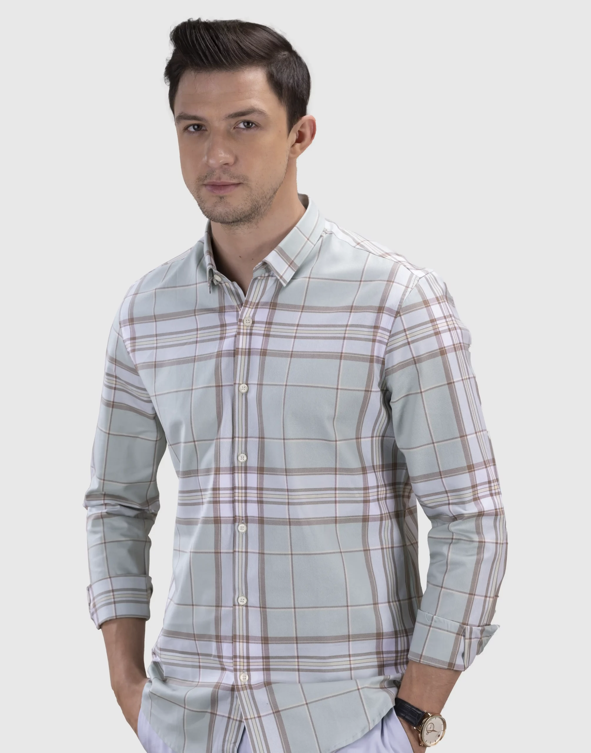 Buy Light Colour Check Casual Cotton Shirt in Online With Best Price.