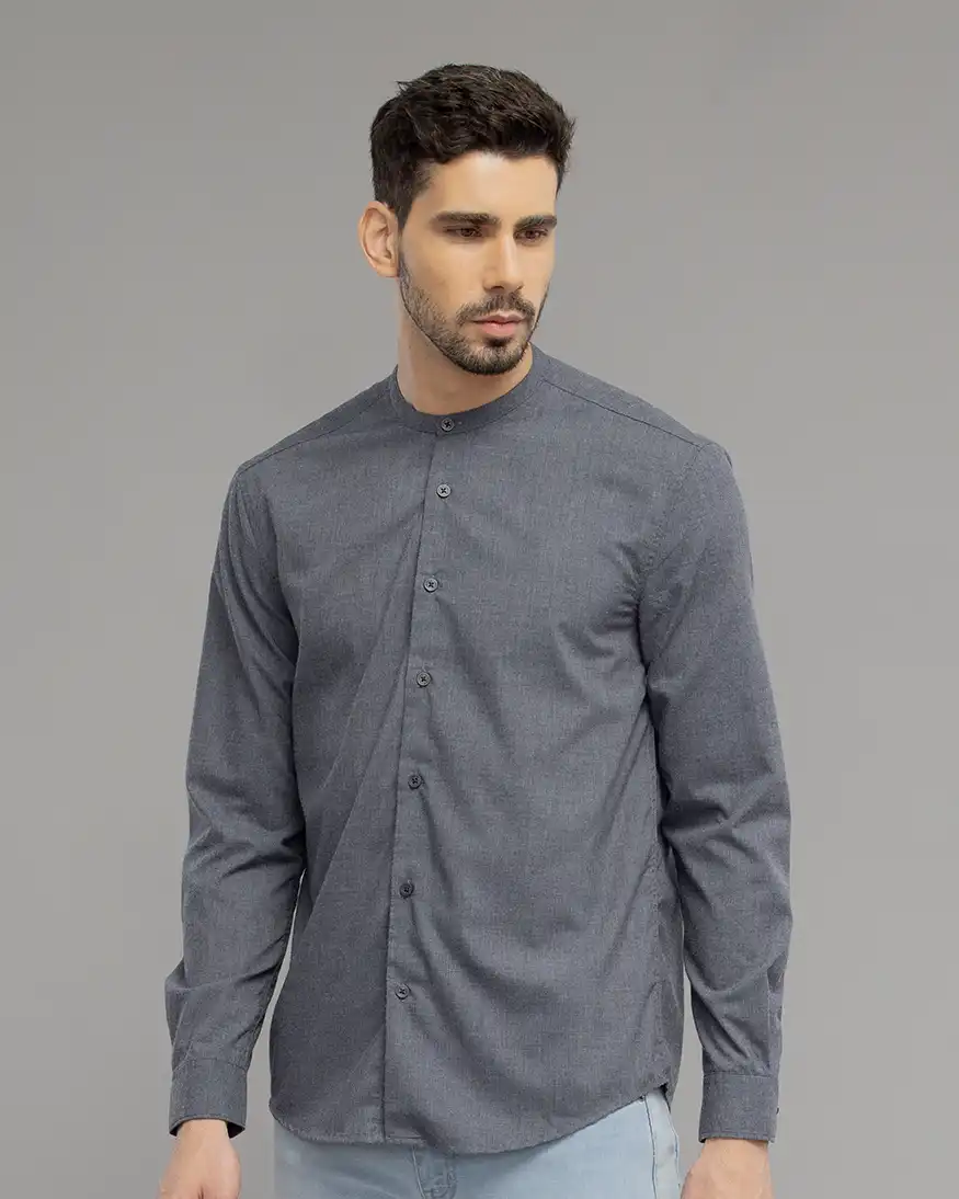 Heniis Blue Polycot Shirt - Buy Now at Low Price